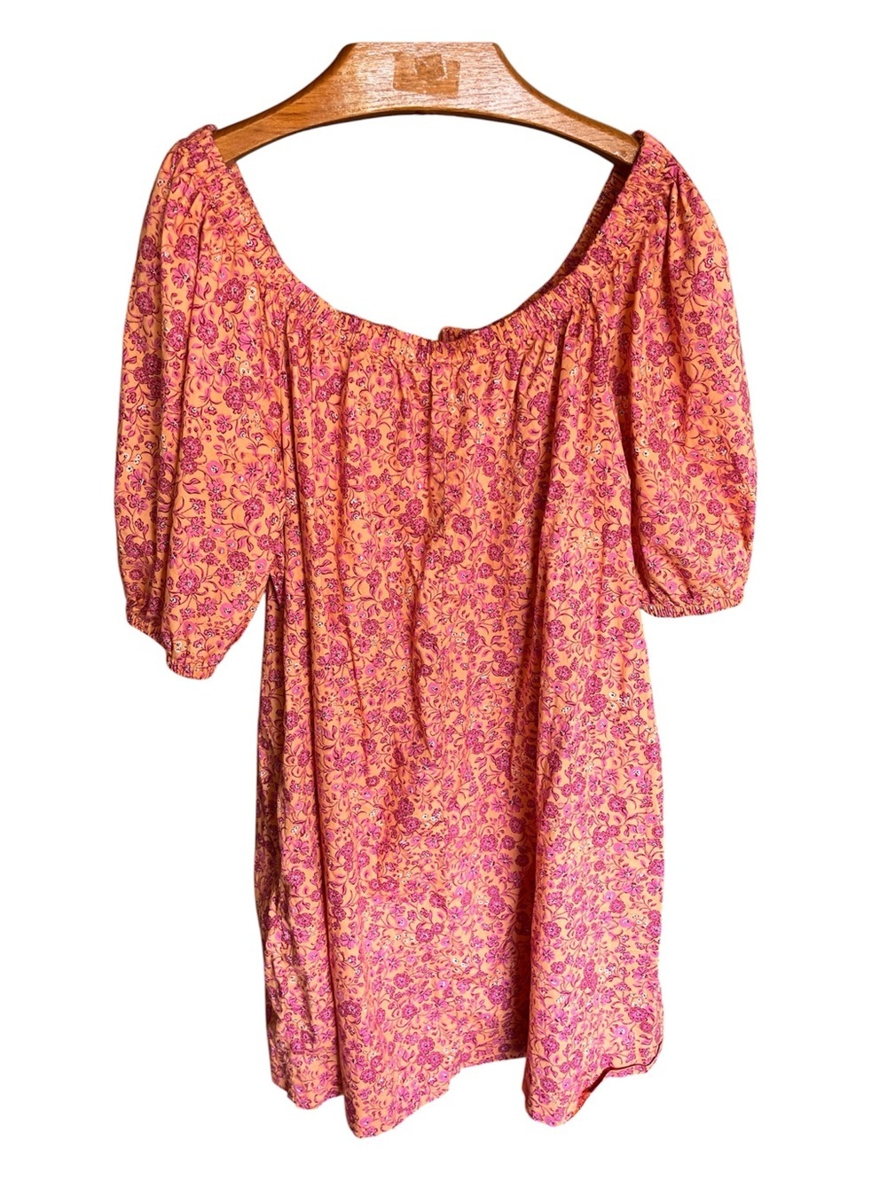 Old Navy Pink and Orange Floral Mini Swing Dress XL Tall - Picture 7 of 13
